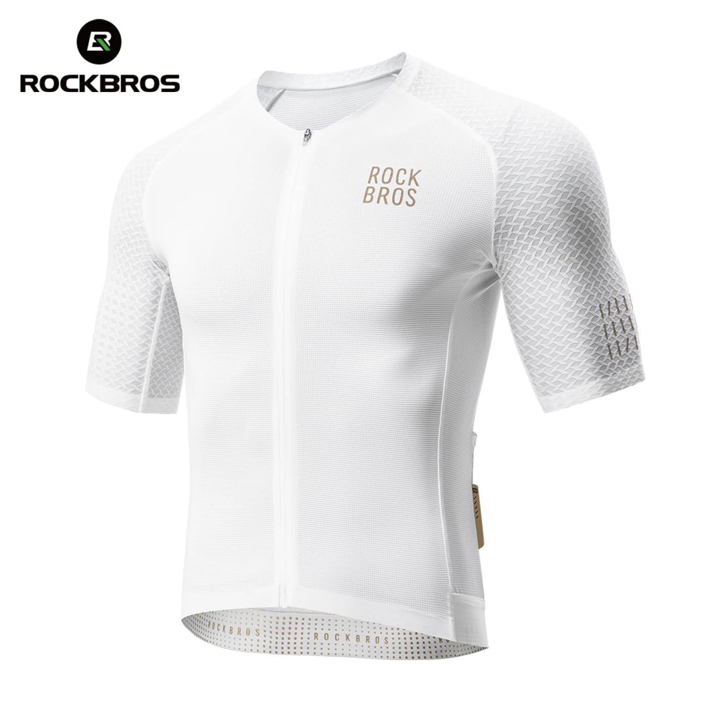 ROCKBROS Cycling Jersey Short Sleeve Windproof Shirt Bike Sports Shirt Breathable Reflective Summer Shirt with YKK Zipper