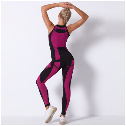 Seamless Striped Moisture Wicking Yoga Bra Set