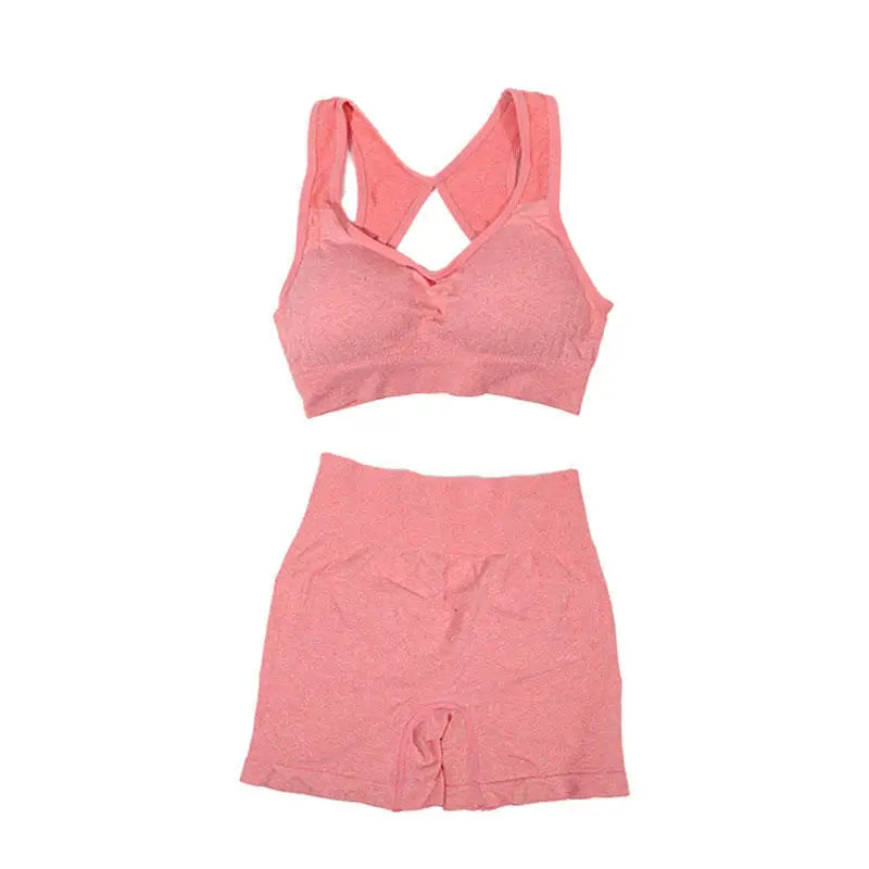 Womens Fitness Yoga Suit Sports Set Sports Bra Shorts - Fuzzy Sports