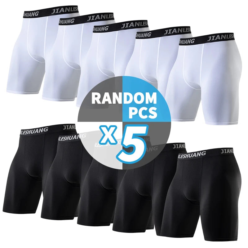 1/5 Pcs Men's Plus Black And White Sports Underwear - Fuzzy Sports