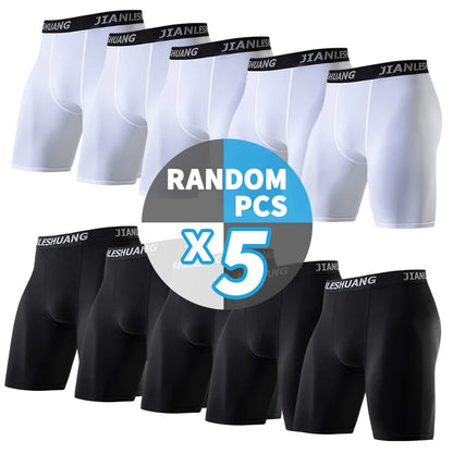 1/5 Pcs Men's Plus Black And White Sports Underwear - Fuzzy Sports