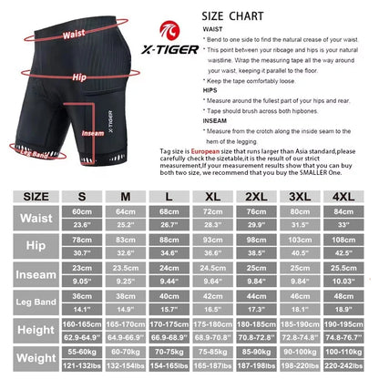 X-TIGER Men Cycling Shorts with Back Pocket 5D Gel Padded Bike Shorts for Men Mountain Road Biking Riding Half Pants Tights