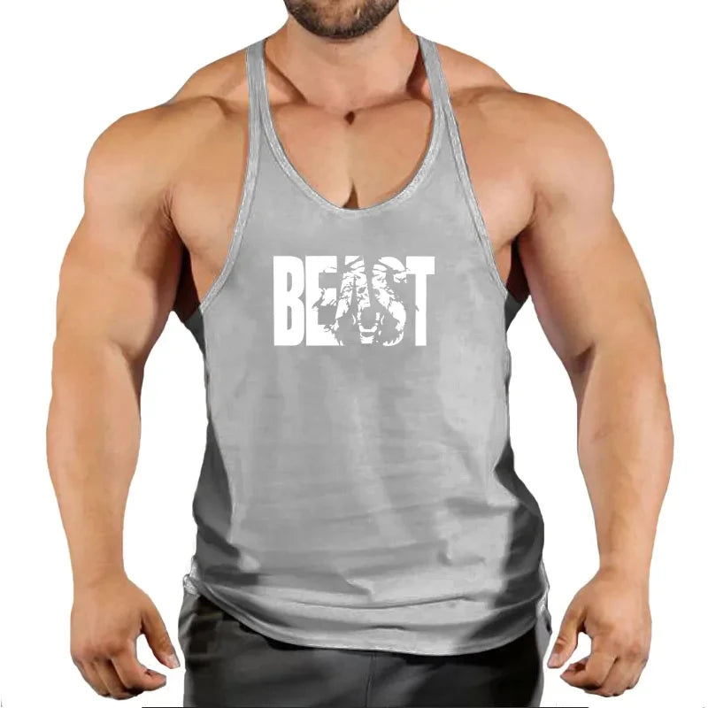 Mens Sleeveless Singlet Vest Gym Top - Fuzzy Sports