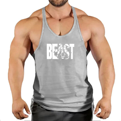 Mens Sleeveless Singlet Vest Gym Top - Fuzzy Sports