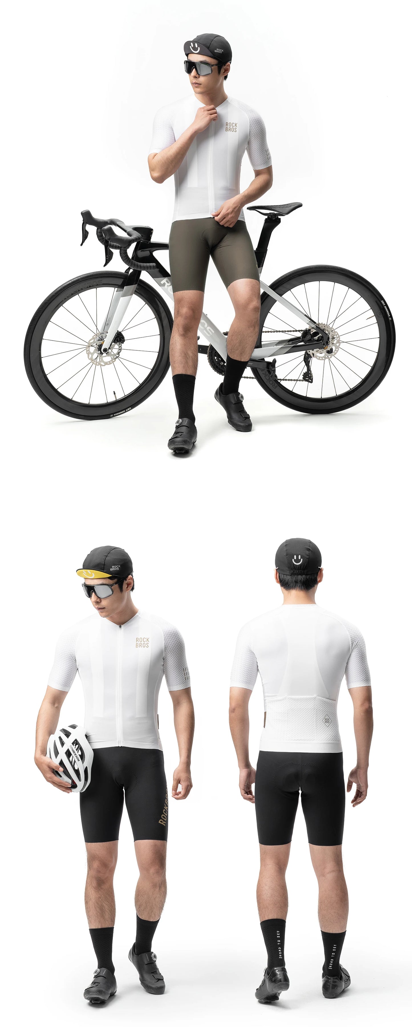 ROCKBROS Cycling Jersey Short Sleeve Windproof Shirt Bike Sports Shirt Breathable Reflective Summer Shirt with YKK Zipper