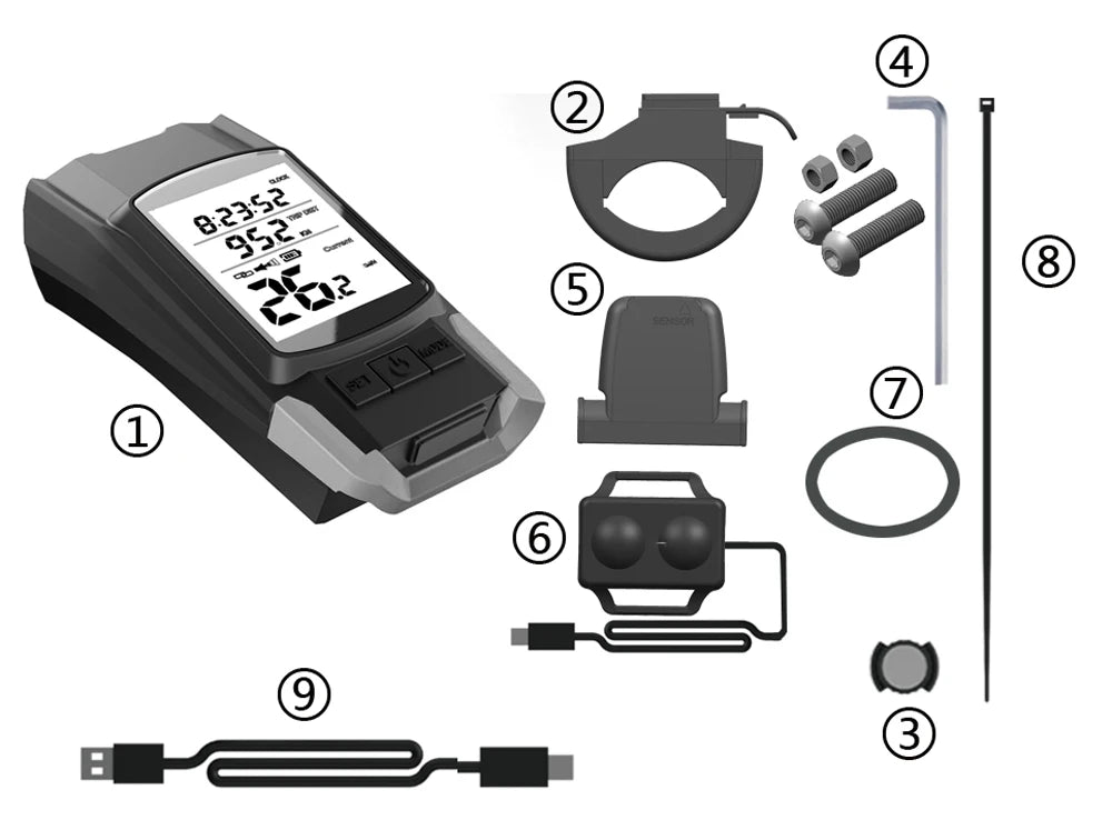 4 Mode USB Bike Light Lamp Bicycle Computer 3 Mode Horn Flashlight Cycle Bike Speedometer Led Front Lights Cycling Headlight - Fuzzy Sports