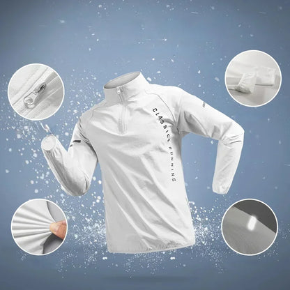 2025 White Men Running Jackets Gym Zipper Sport Jacket Training Fitness Casual Running Sportswear