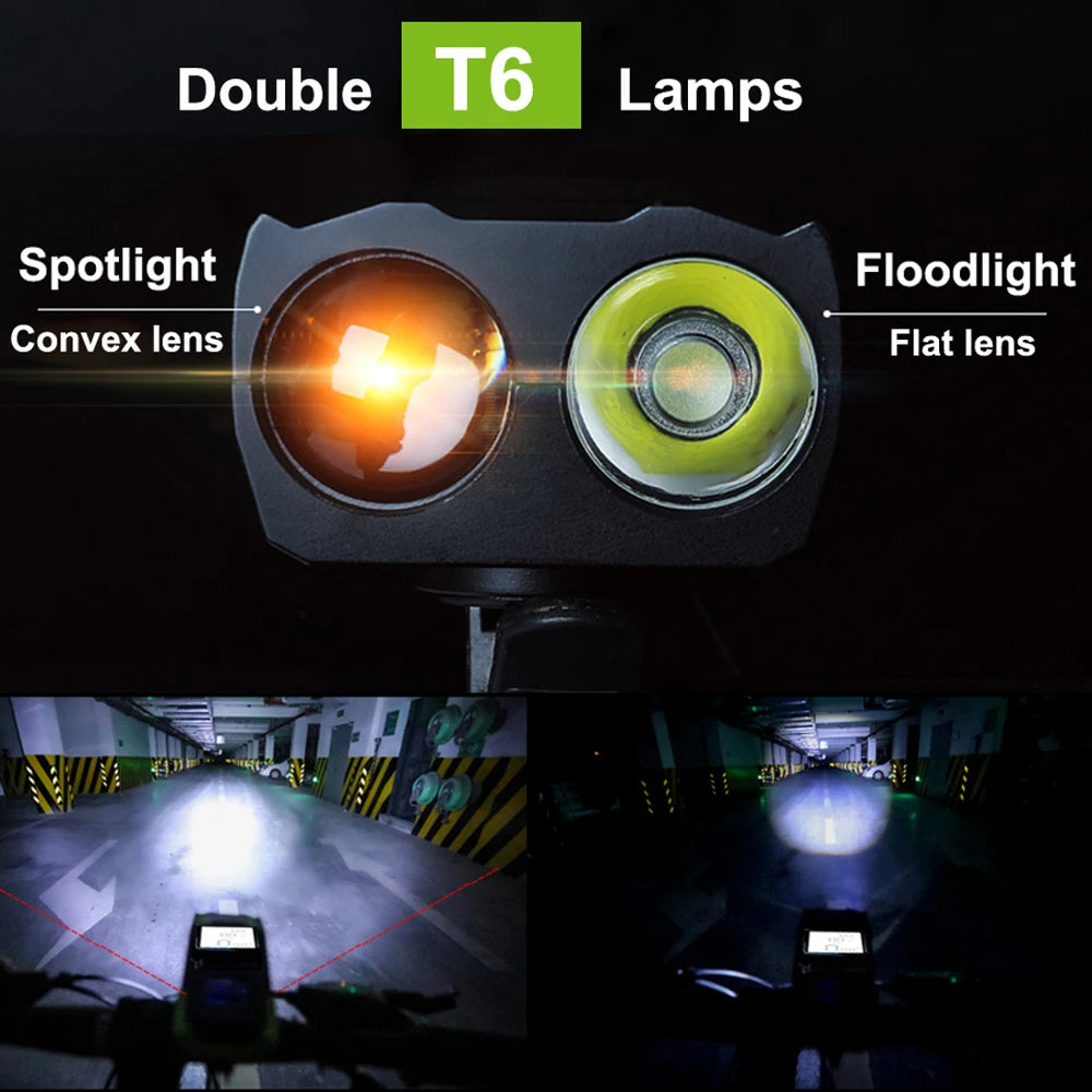 4 Mode USB Bike Light Lamp Bicycle Computer 3 Mode Horn Flashlight Cycle Bike Speedometer Led Front Lights Cycling Headlight - Fuzzy Sports