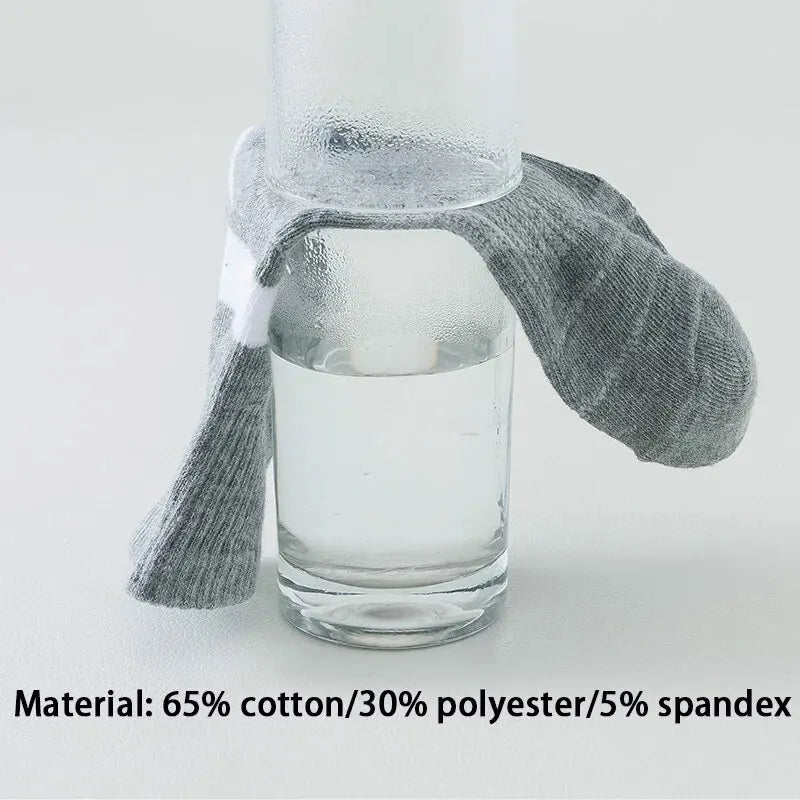 5 Pairs of MEN'S Sports Cotton Socks, Sweat Wicking and Breathable - Fuzzy Sports