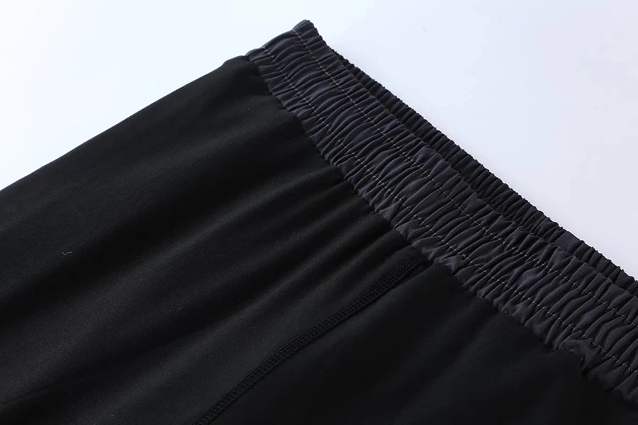 Men Tight Sport 2 In 1 Cropped Pants Elastic Quick-dry Compression Workout Training Exercise Running Sports Shorts