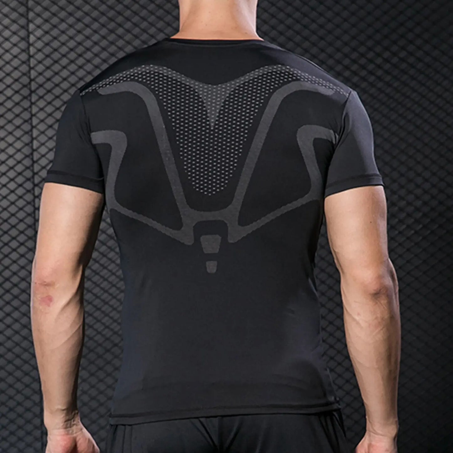 Men's Compression Shirt Short Sleeve Quick Dry Top - Fuzzy Sports