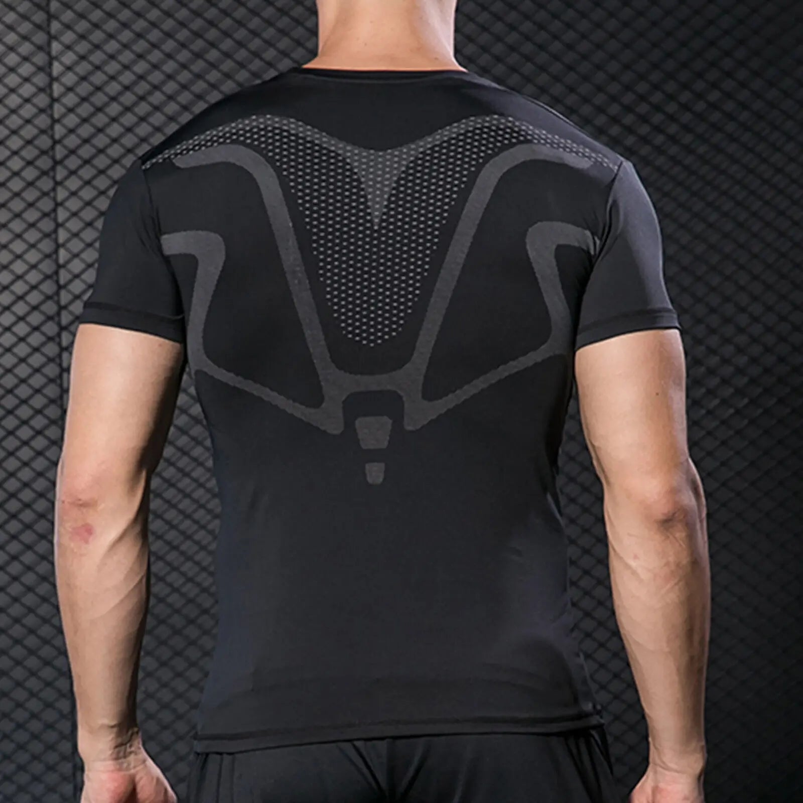 Men's Compression Shirt Short Sleeve Quick Dry Top - Fuzzy Sports