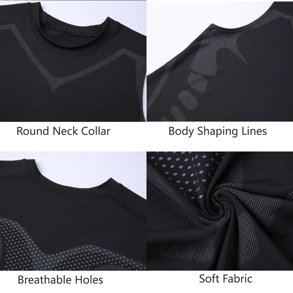 Men's Compression Shirt Short Sleeve Quick Dry Top - Fuzzy Sports