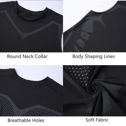 Men's Compression Shirt Short Sleeve Quick Dry Top - Fuzzy Sports