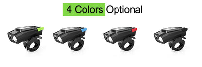 4 Mode USB Bike Light Lamp Bicycle Computer 3 Mode Horn Flashlight Cycle Bike Speedometer Led Front Lights Cycling Headlight - Fuzzy Sports