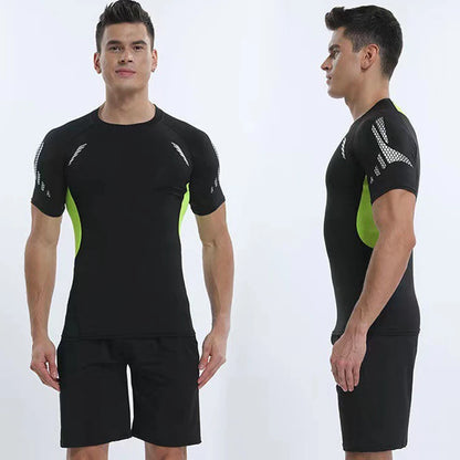 Men's Compression Shirt Short Sleeve Quick Dry Top - Fuzzy Sports