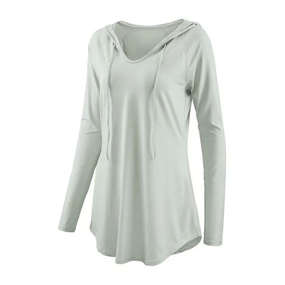 Women's Yoga Clothing Sports Casual Loose Cover Shirt, Long Sleeved