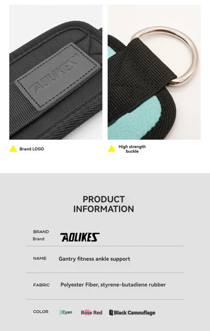 AOLIKES Cable Ankle Straps Double D-Ring Ankle Cuffs For Gym Workouts Glutes Legs Strength Training Brace Support Sport Safety