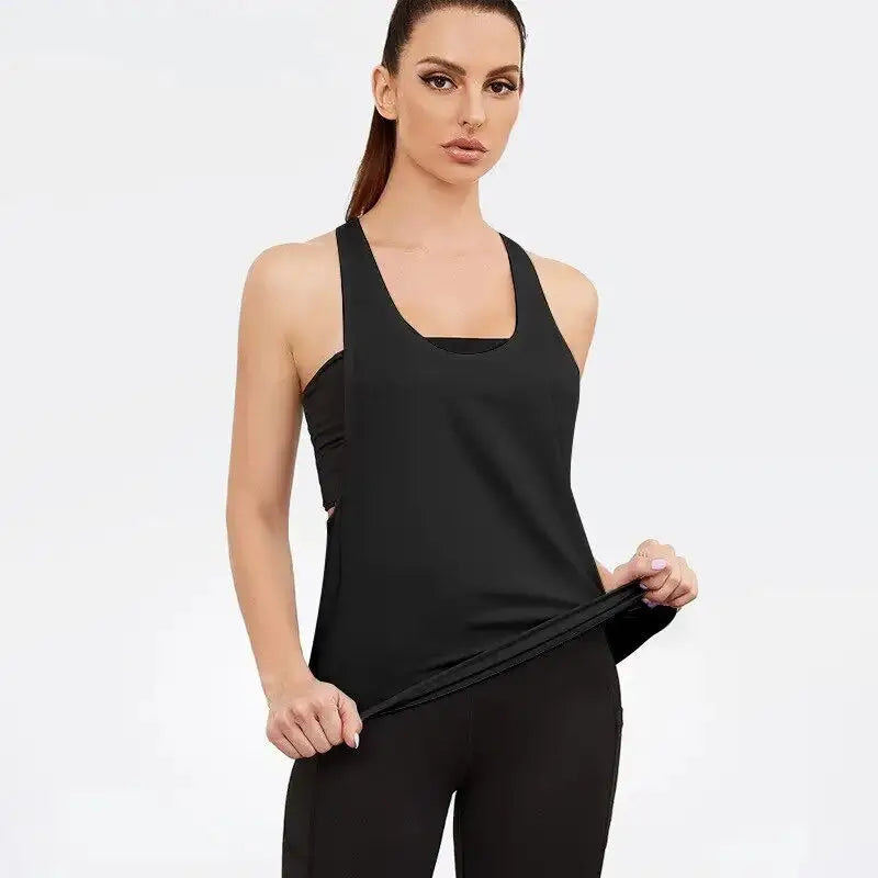 Women's Sports Fitness Vest T-shaped Quick Drying Slim Sleeveless - Fuzzy Sports