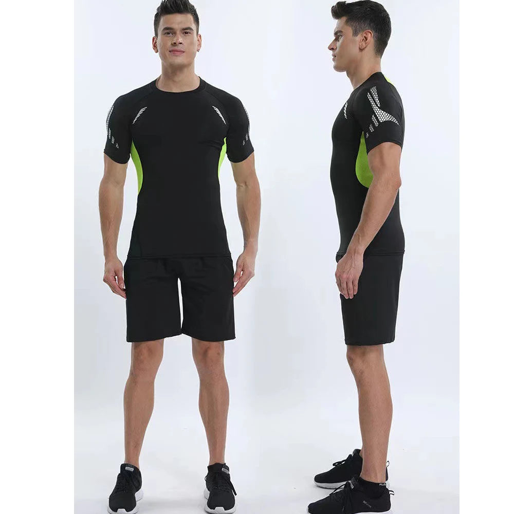 Men's Compression Shirt Short Sleeve Quick Dry Top - Fuzzy Sports