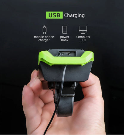 4 Mode USB Bike Light Lamp Bicycle Computer 3 Mode Horn Flashlight Cycle Bike Speedometer Led Front Lights Cycling Headlight - Fuzzy Sports