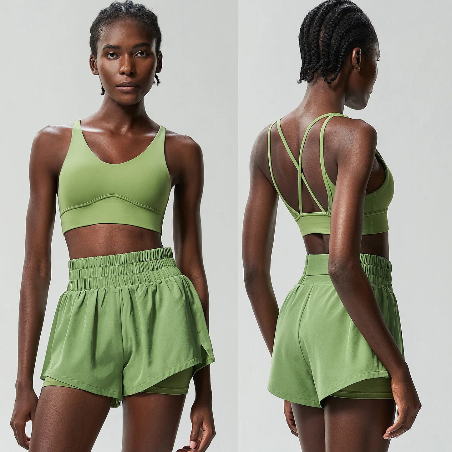 Womens Two Piece Summer Sportswear Fitness Set - Fuzzy Sports