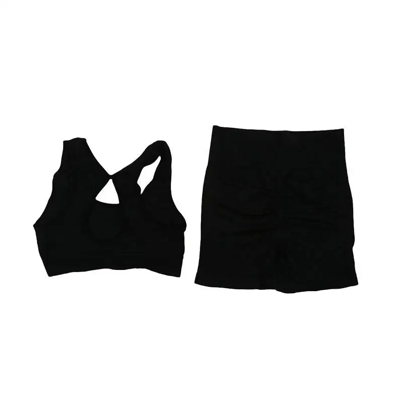 Womens Fitness Yoga Suit Sports Set Sports Bra Shorts - Fuzzy Sports