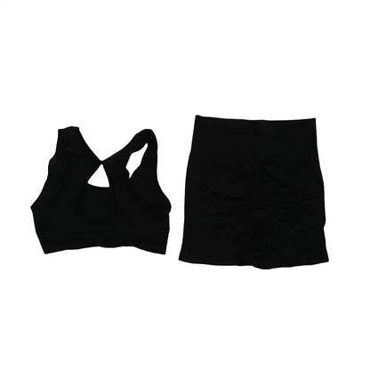 Womens Fitness Yoga Suit Sports Set Sports Bra Shorts - Fuzzy Sports