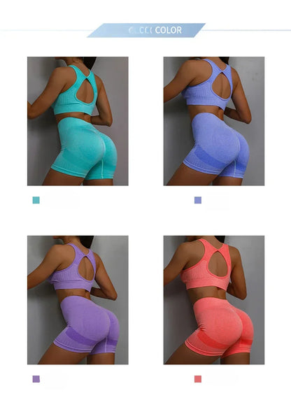 Yoga Suit Yoga Sports Underwear Women's Fitness Suit Vest Running Sports Yoga Shorts Set Yoga Set  Workout Set