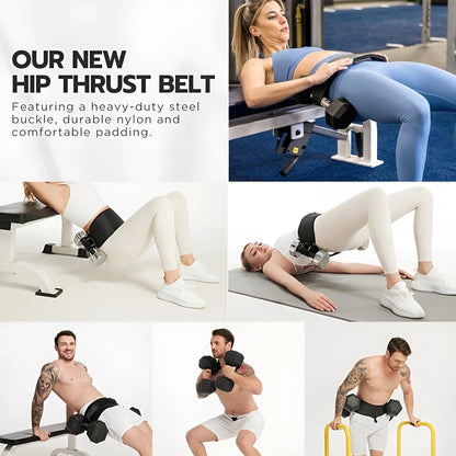 1PC Exercise Hip Thrust Belt, Glute Bridge Pad Butt Workout with Dumbbells Kettlebells for Squats Lunges Lunges Reverse Squat