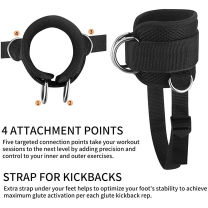 1PCS/2PCS Ankle Straps for Cable Machines Kickbacks - Adjustable Comfort Ankle Cable Attachments for Gym Ankle Cuff Women Men