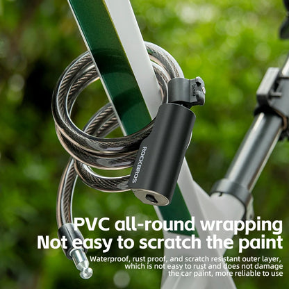 ROCKBROS Bicycle Lock Portable Anti-theft Bike Cable Lock with Keys Zinc Alloy