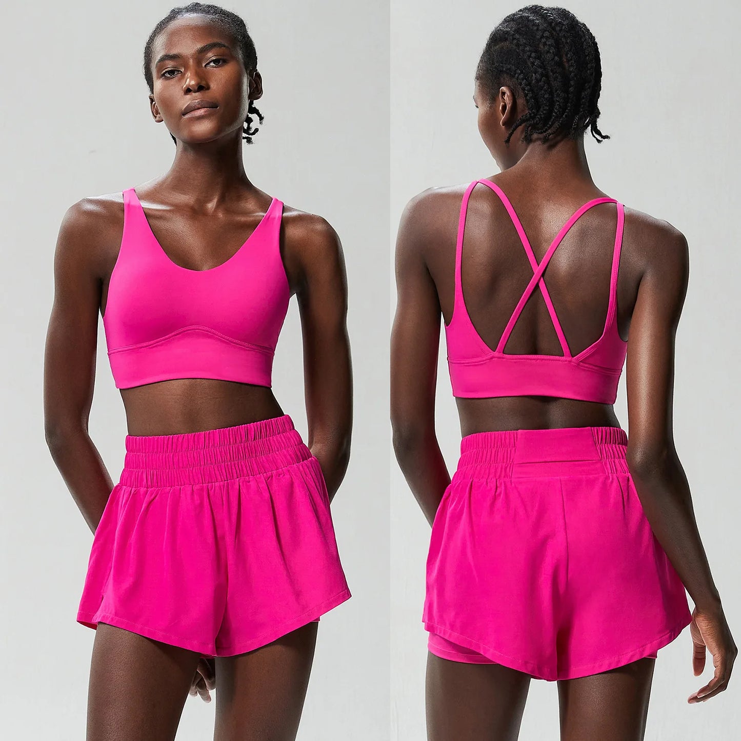 Womens Two Piece Summer Sportswear Fitness Set - Fuzzy Sports