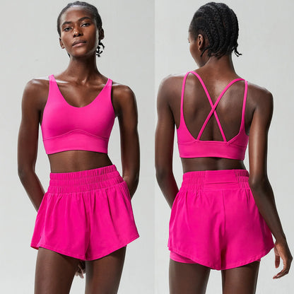 Womens Two Piece Summer Sportswear Fitness Set - Fuzzy Sports