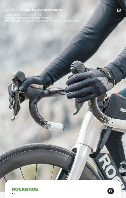ROCKBROS Bike Full Finger MTB Road Bicycle Gloves Men Women Spring Summer Breathable Cycling Gloves