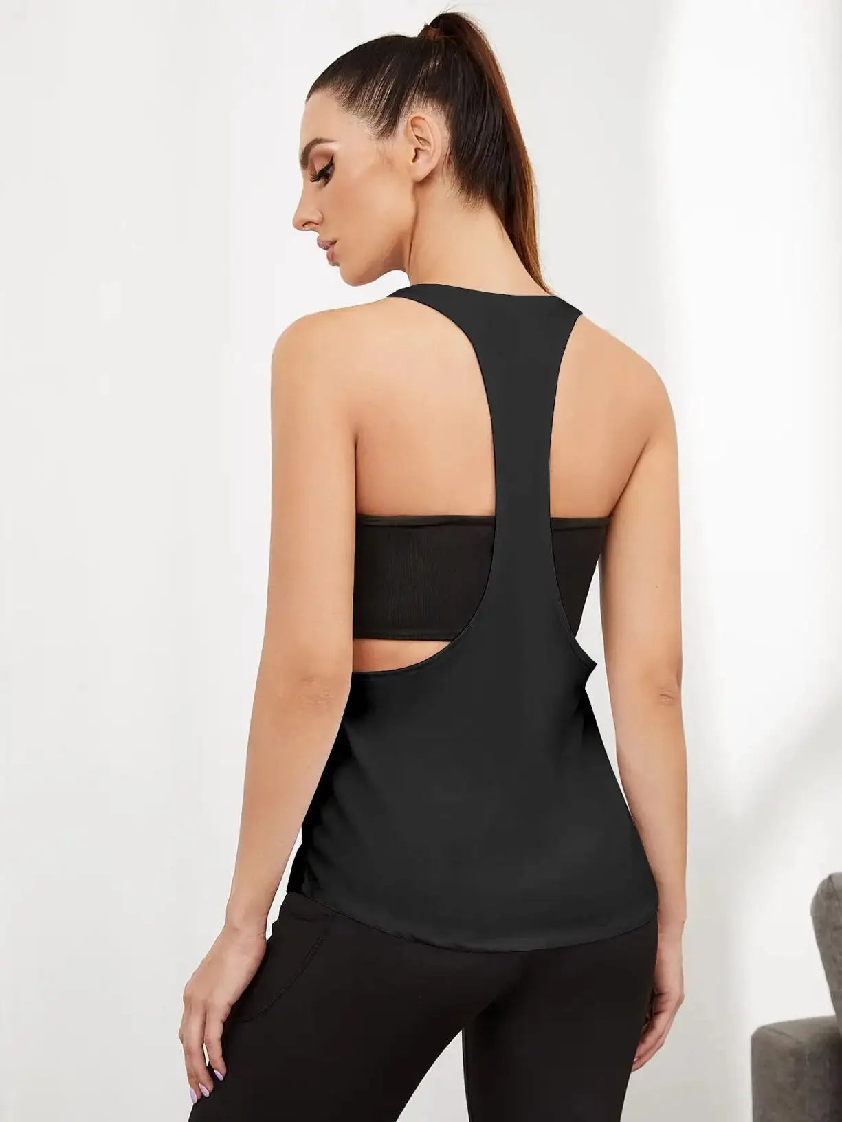 Women's Sports Fitness Vest T-shaped Quick Drying Slim Sleeveless - Fuzzy Sports