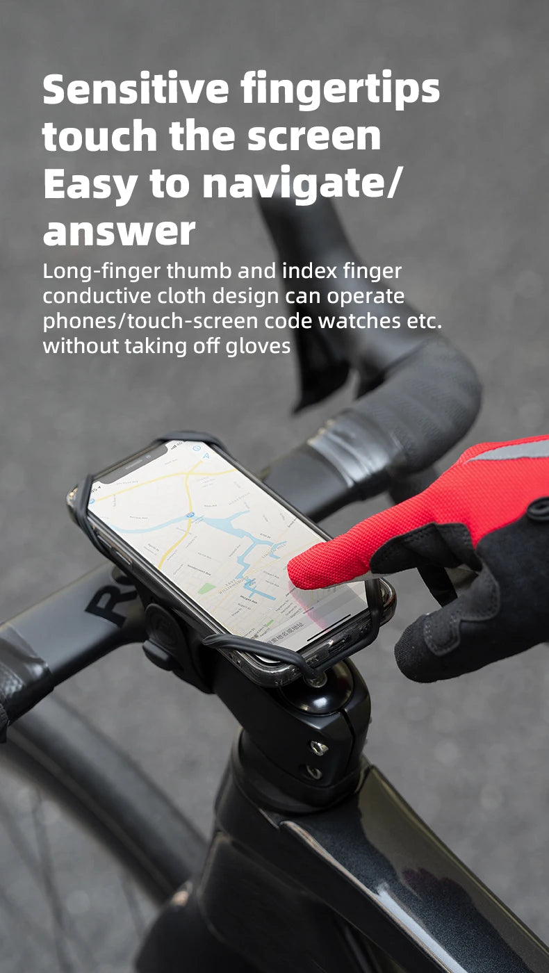 ROCKBROS Bike Full Finger MTB Road Bicycle Gloves Men Women Spring Summer Breathable Cycling Gloves