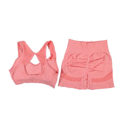 Womens Fitness Yoga Suit Sports Set Sports Bra Shorts - Fuzzy Sports