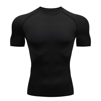 Men's Compression Shirt Short Sleeve Quick Dry Top - Fuzzy Sports