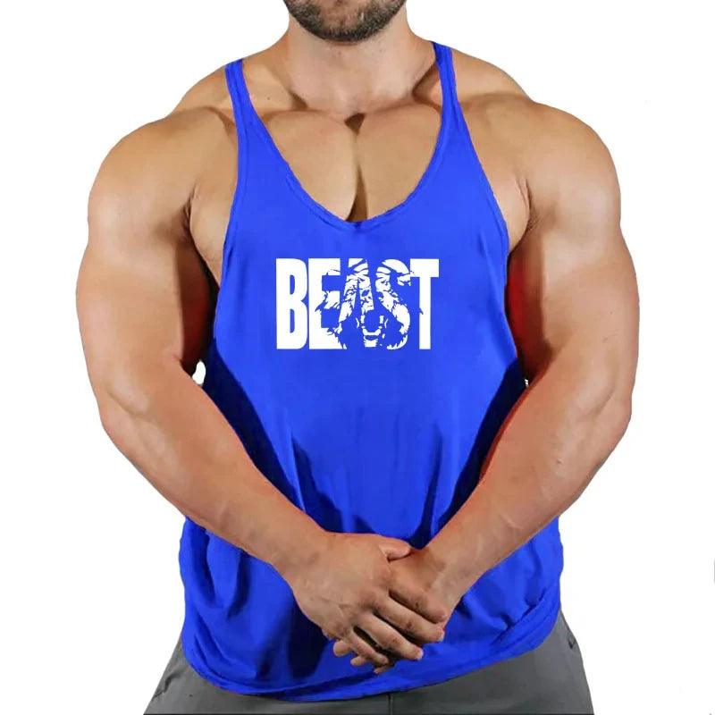 Mens Sleeveless Singlet Vest Gym Top - Fuzzy Sports
