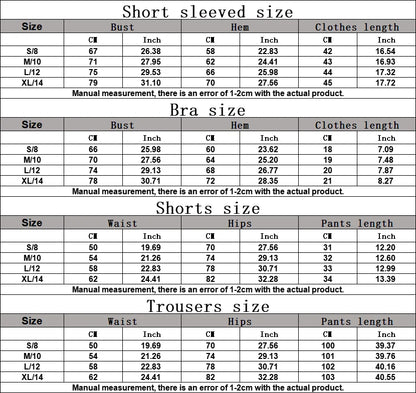 Women Sportswear Yoga Set 2PCS Sport Suit Gym Workout Clothes Short Sleeve Gym Crop Top High Waist Leggings Fitness Sports Wear - Fuzzy Sports