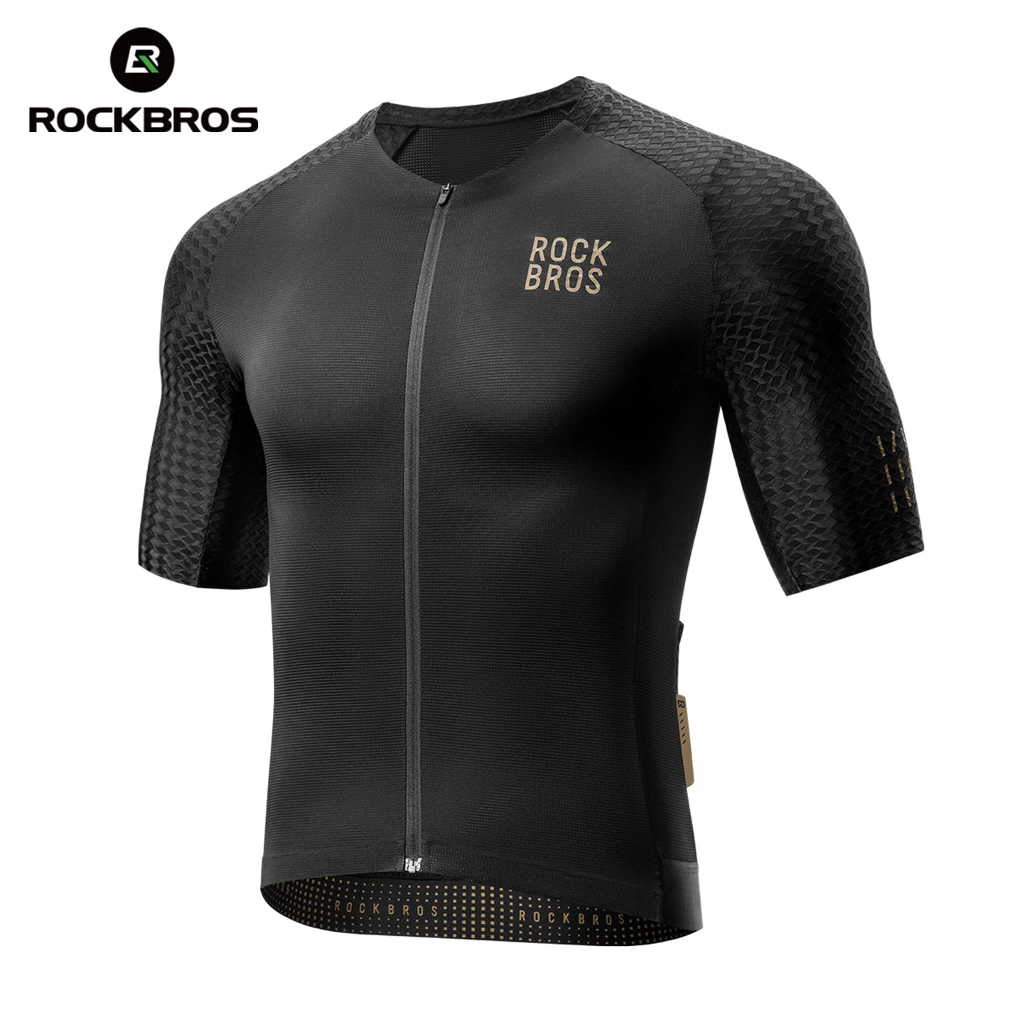 ROCKBROS Cycling Jersey Short Sleeve Windproof Shirt Bike Sports Shirt Breathable Reflective Summer Shirt with YKK Zipper