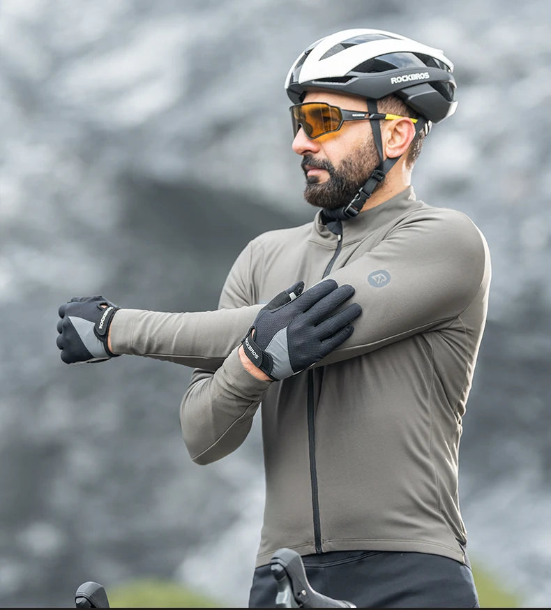 ROCKBROS Bike Full Finger MTB Road Bicycle Gloves Men Women Spring Summer Breathable Cycling Gloves