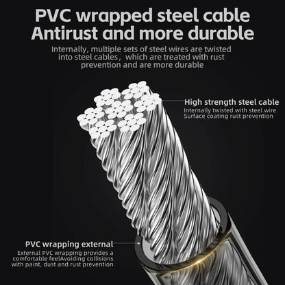 ROCKBROS Bicycle Lock Portable Anti-theft Bike Cable Lock with Keys Zinc Alloy