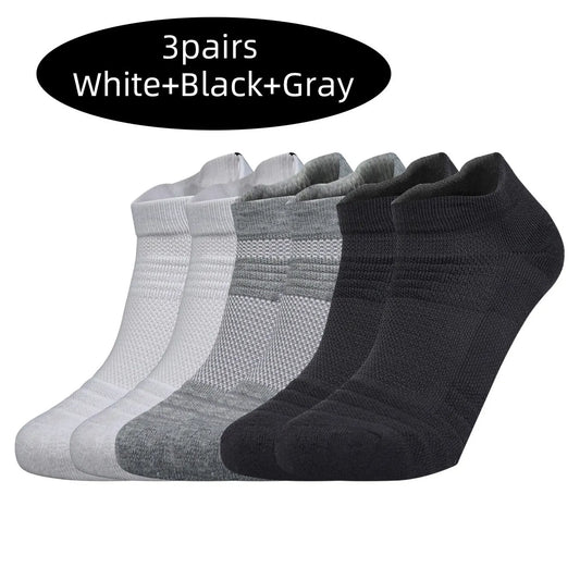 3 Pairs Sports Socks Men Women Short Running Socks Performance Ankle Cushion Wear-resistant Anti Slip Basketball Casual Socks - Fuzzy Sports