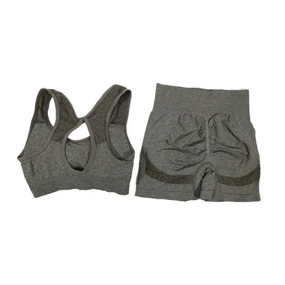 Womens Fitness Yoga Suit Sports Set Sports Bra Shorts - Fuzzy Sports