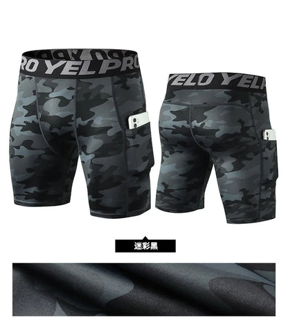 Sports Shorts Men Compression Running Shorts With Pocket Quick Dry Workout Gym Shorts Fitness Sport Leggings for Men