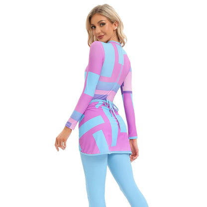 YONGSEN Womens Modest Long Sleeve Swimwear Full Cover Swimsuit