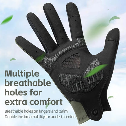 ROCKBROS Mens Full Finger Cycling Gloves Breathable Non-slip Touch Screen - Fuzzy Sports