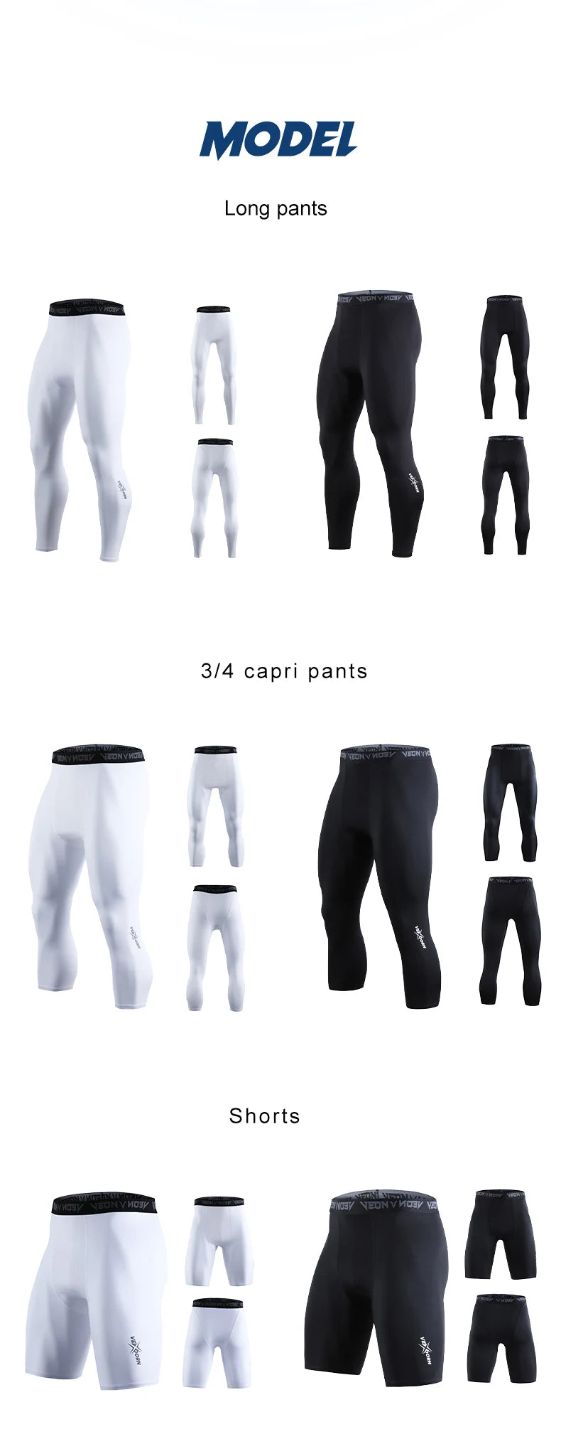 Mens Compression Pants Leggings Sports Baselayer Tights